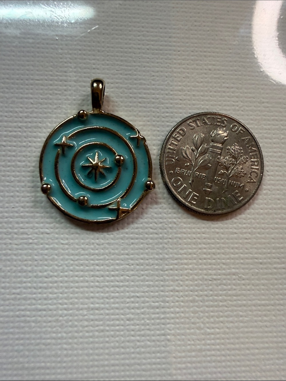 Mint Mongoose Turquoise "To the Stars" Orbit Pendant Necklace with Gold Accents